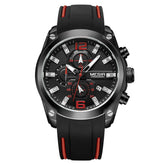 Mens Chronograph Calendar Silicone Military Sport Watch - FashionByTeresa
